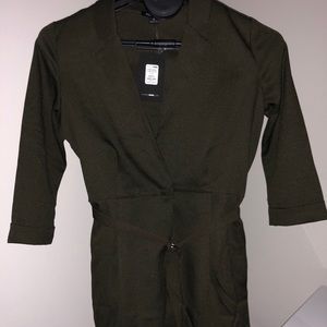 Fashion Nova Olive Tuxedo Jumper